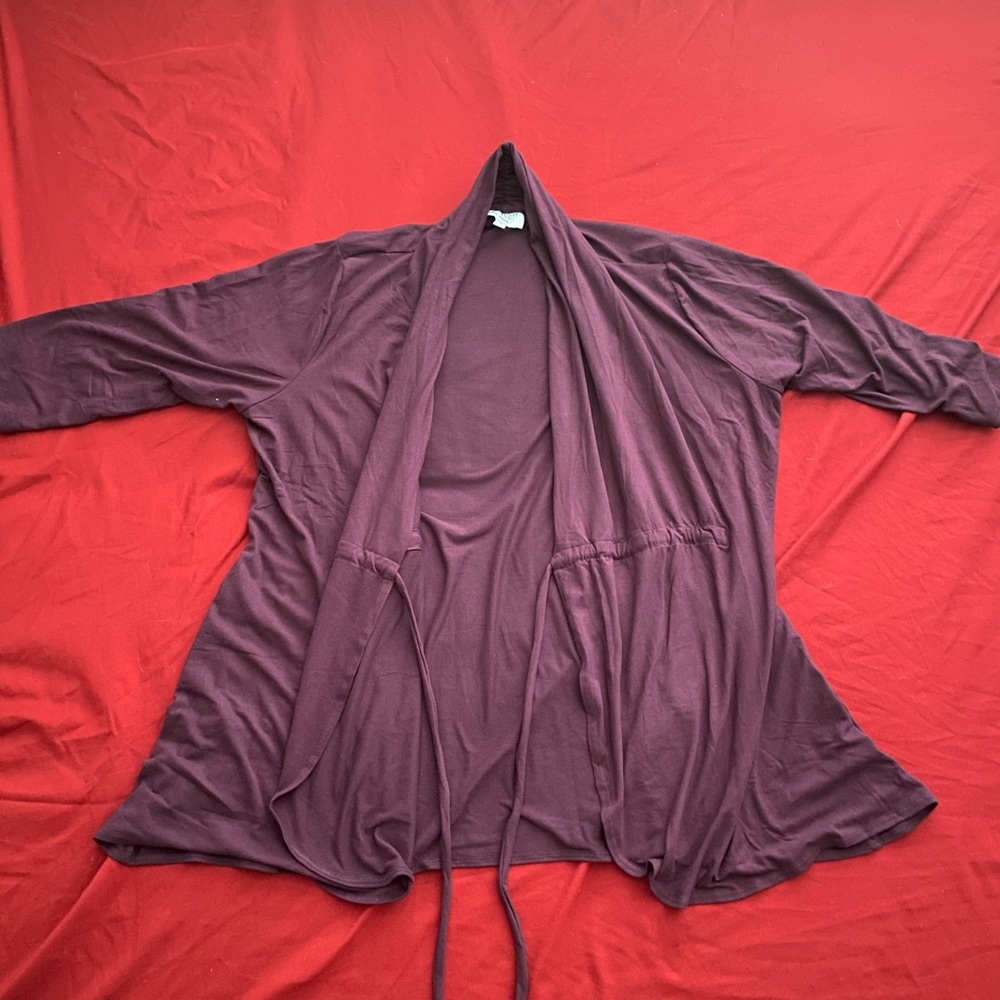 Purple Front Tie Cardigan